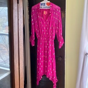 Pink and Gold Silk Lilly Alyanna Dress